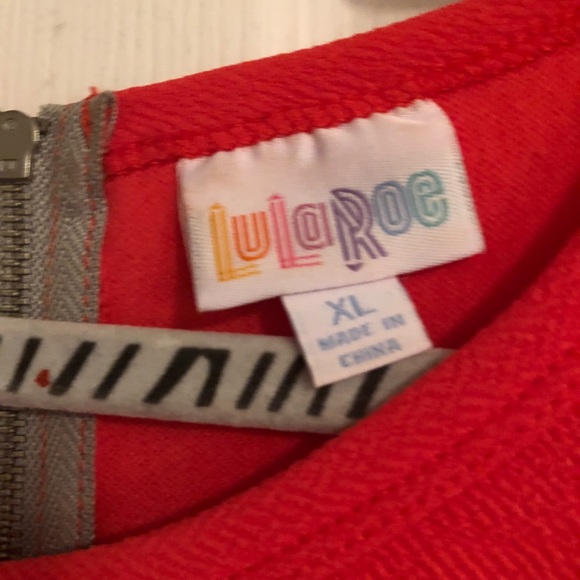 Lularoe Black and red striped Amelia - Picture 3 of 3